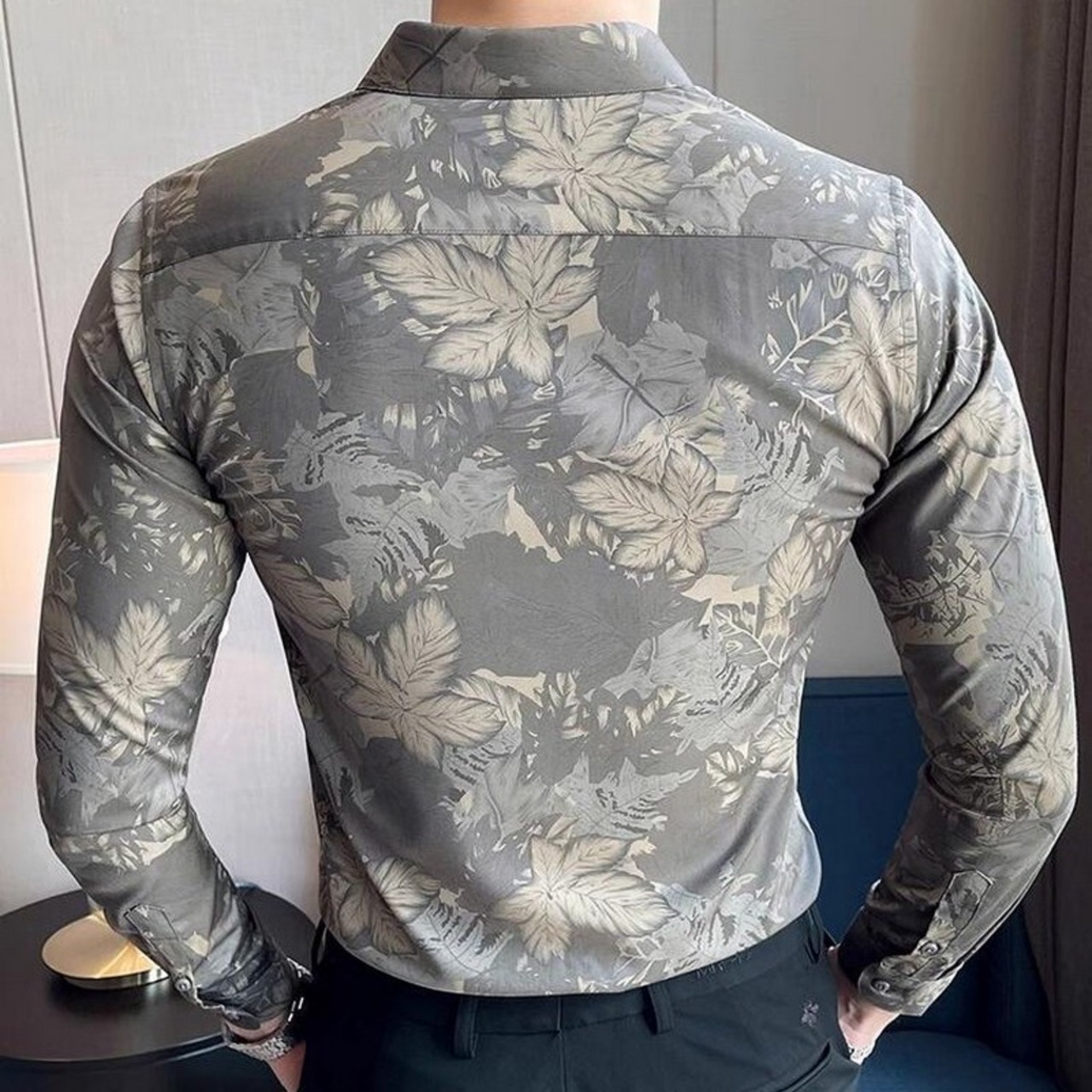 slim leaf shirt tops 00180