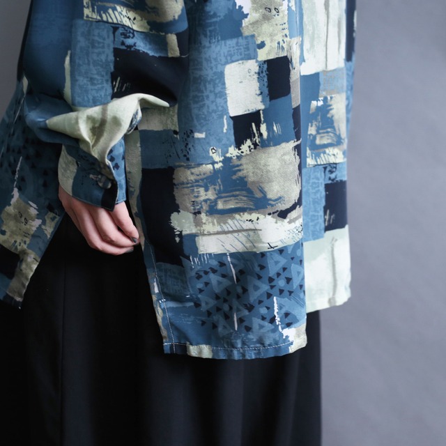 cold art graphic pattern l/s shirt