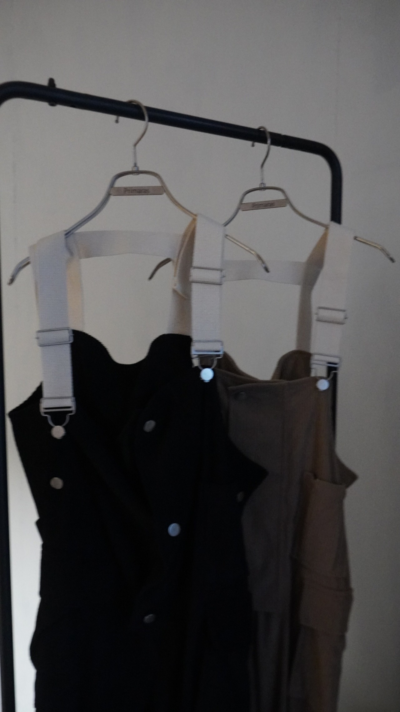 bi-color corduroy サロペット/Black