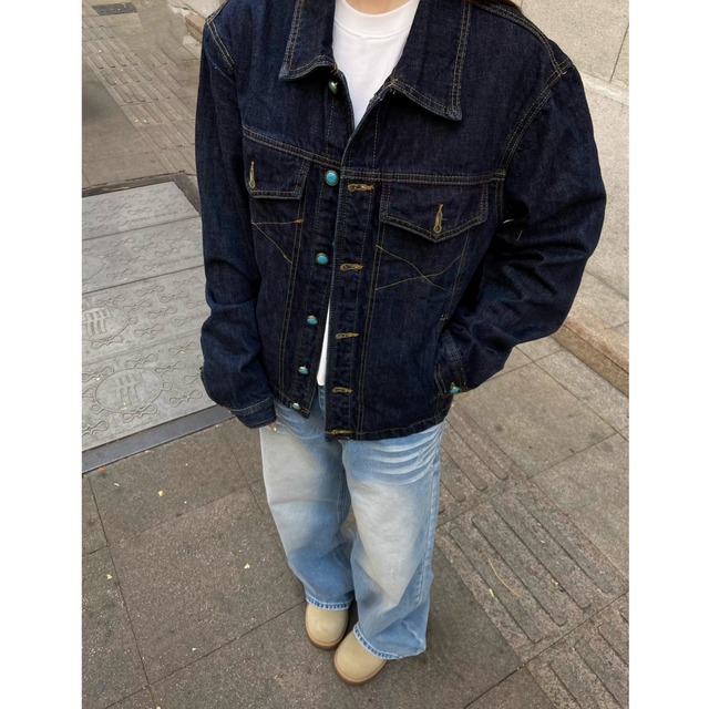 ボヘミアンボタンヴィンテージライクデニムジャケット 1col   R01934