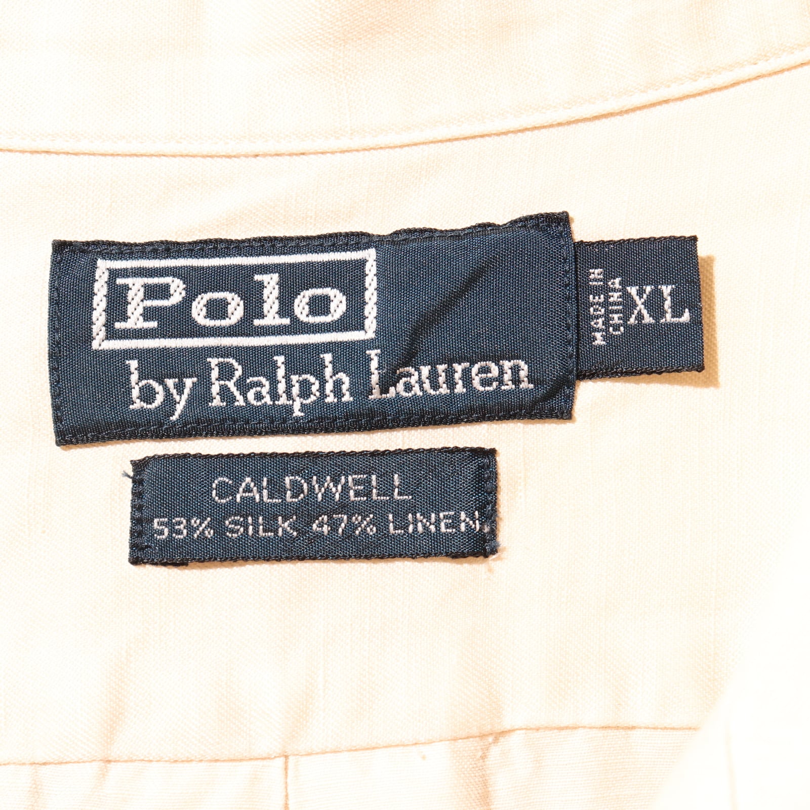 極美品 XL オフホワイト Caldwell シルクリネン ポロラルフローレン