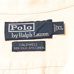 極美品 XL オフホワイト Caldwell シルクリネン ポロラルフローレン 半袖開襟シャツ Polo Ralph Lauren