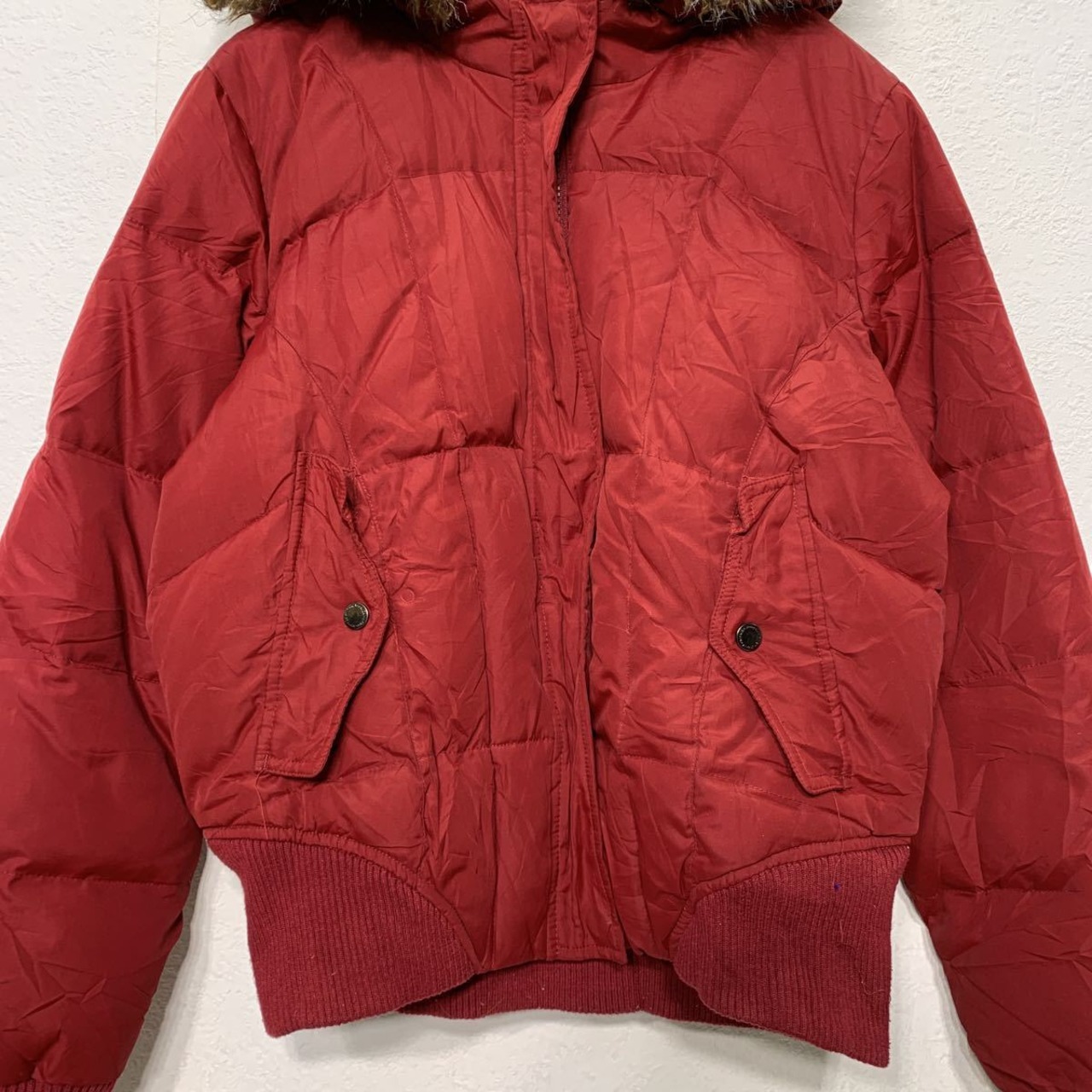 Calvin Klein ダウンジャケット レディース M ボルドー カルバン 