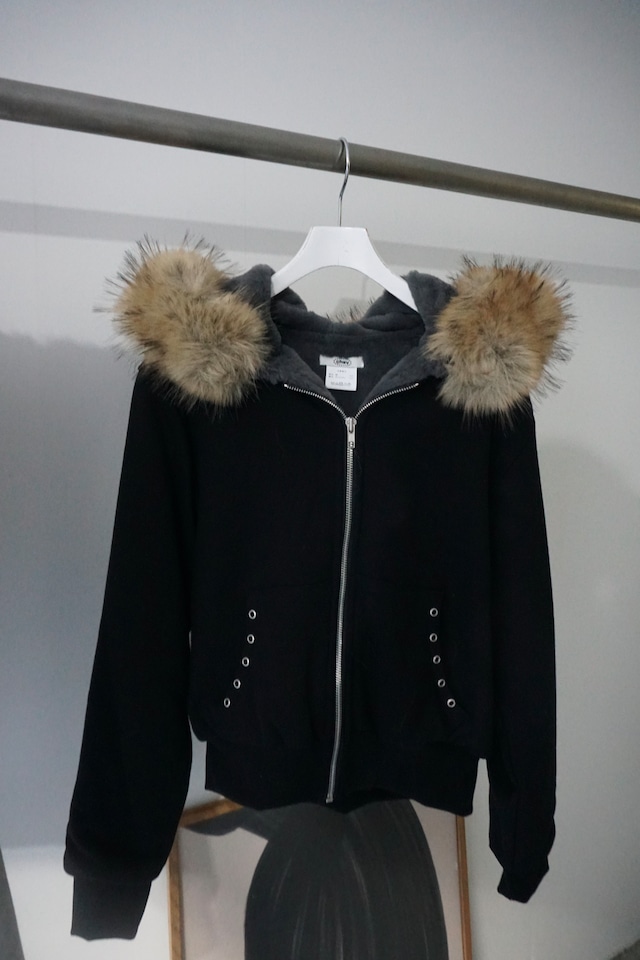 SWEAT FUR HOODIE  (BLACK) 2510-29-412