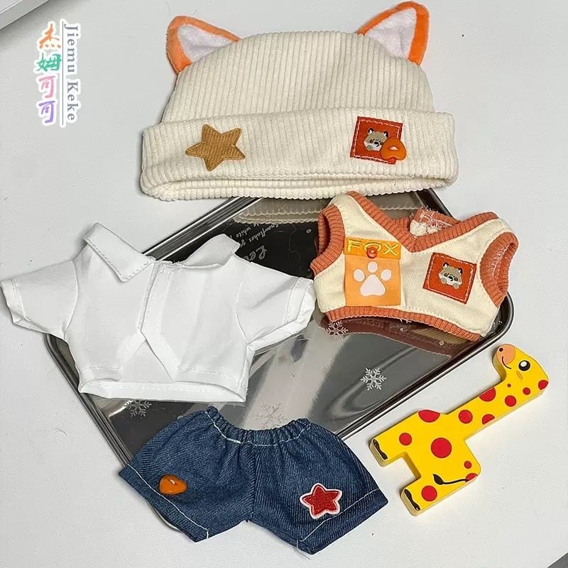 15cmぬい服】オレンジフォックスコーデ 着せ替えぬいぐるみ 棉花娃娃用