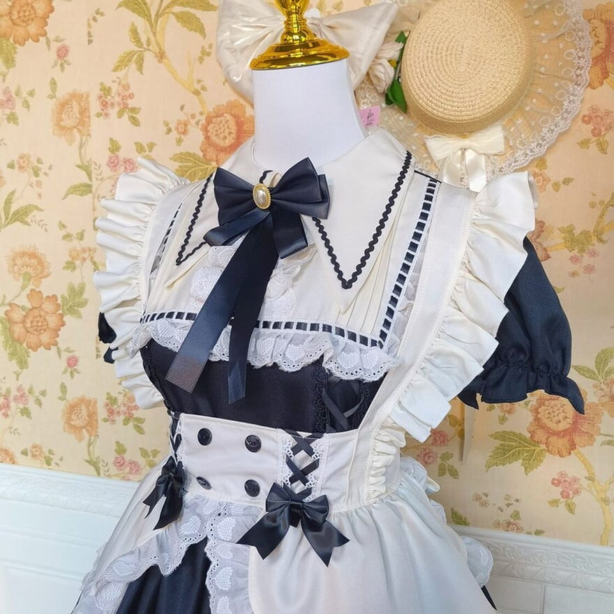 ゴスロリ クラシカルメイドワンピース 英国風×ヴィクトリアン調｜WithU