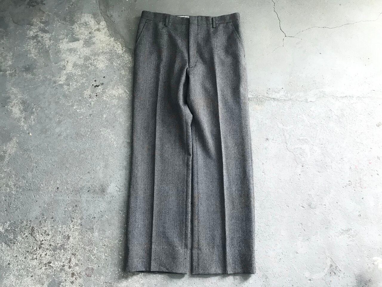 90s Unknown wool fabric herringbone pants MADE IN JAPAN