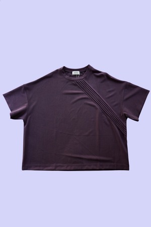 【Nora Lily】Diagonal Tuck Tee-/Smoky Purple