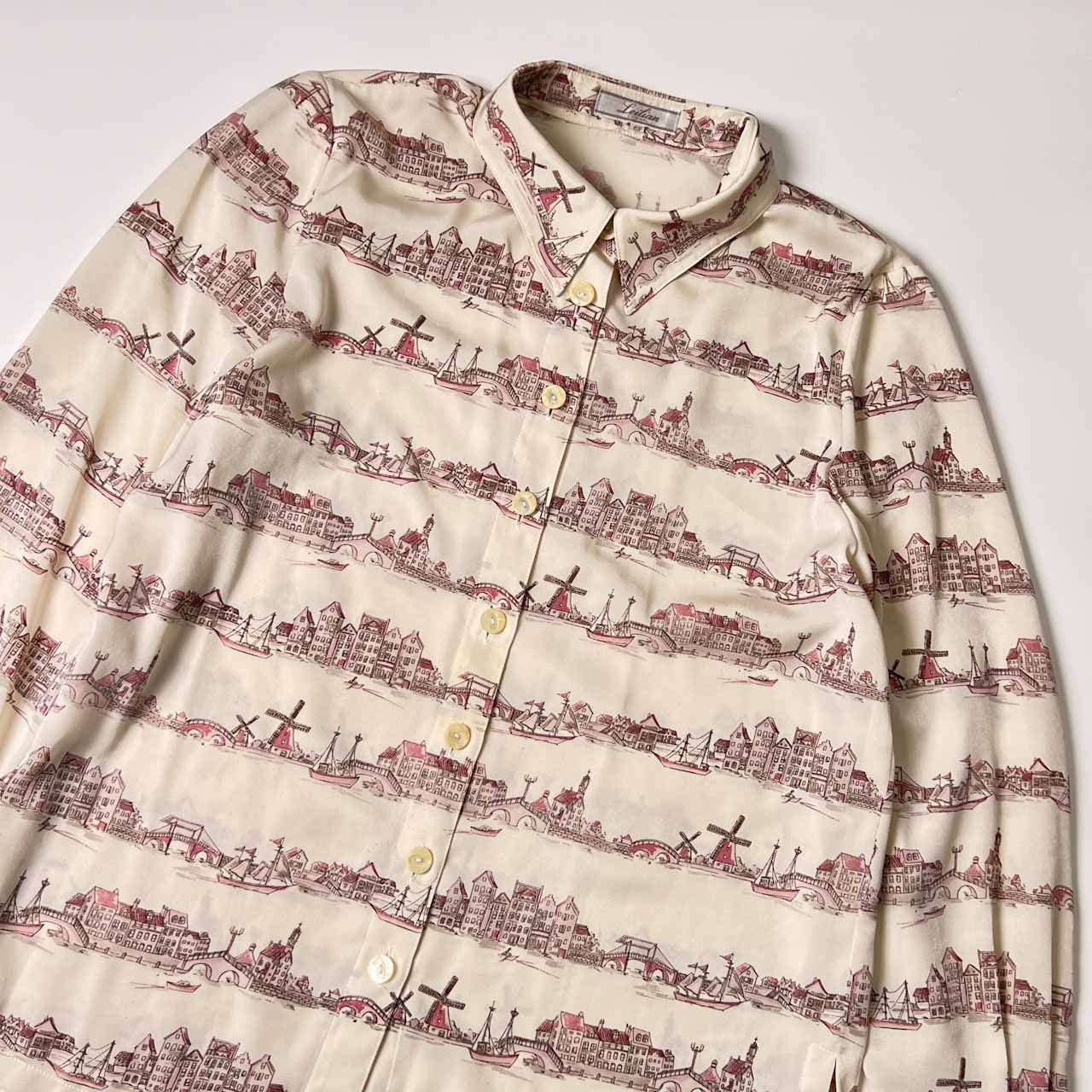 Leilian レリアン マリン柄 長袖シャツ ブラウス 13/アイボリー系 レディース