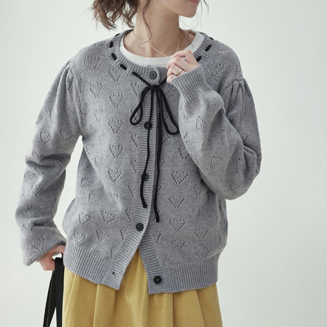 round neck bow tie sweater