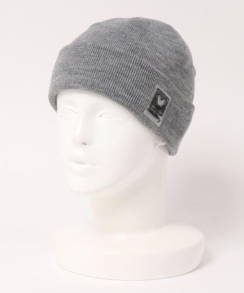Keith Haring(キースヘリング) クリアラバータグ ハート ニット キャップ ビーニー グレー ニット帽 KH-H005