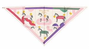 HERMES エルメス スカーフ トライアングル 70 《ガルド・ローブ・ポップ》