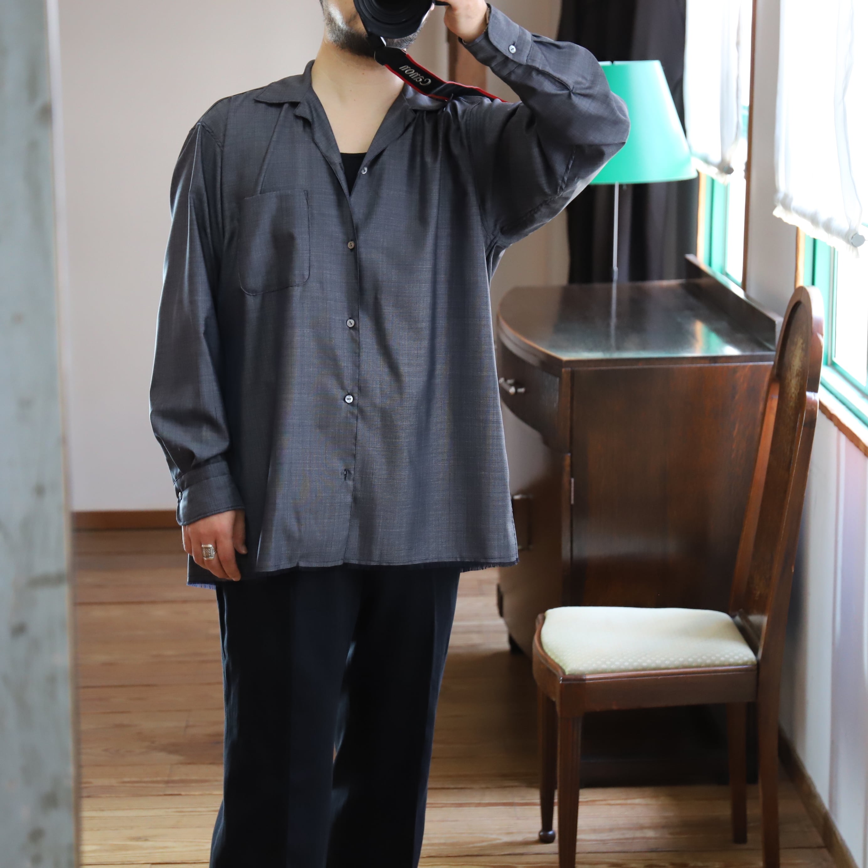 サイズ1リストック MAATEE&SONS / OPEN COLLAR フリンジ HWOOL SILK