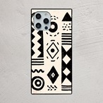 受注生産 iPhoneケース 白黒ジグザグの護符シンボル｜魔除け柄 TALM026A