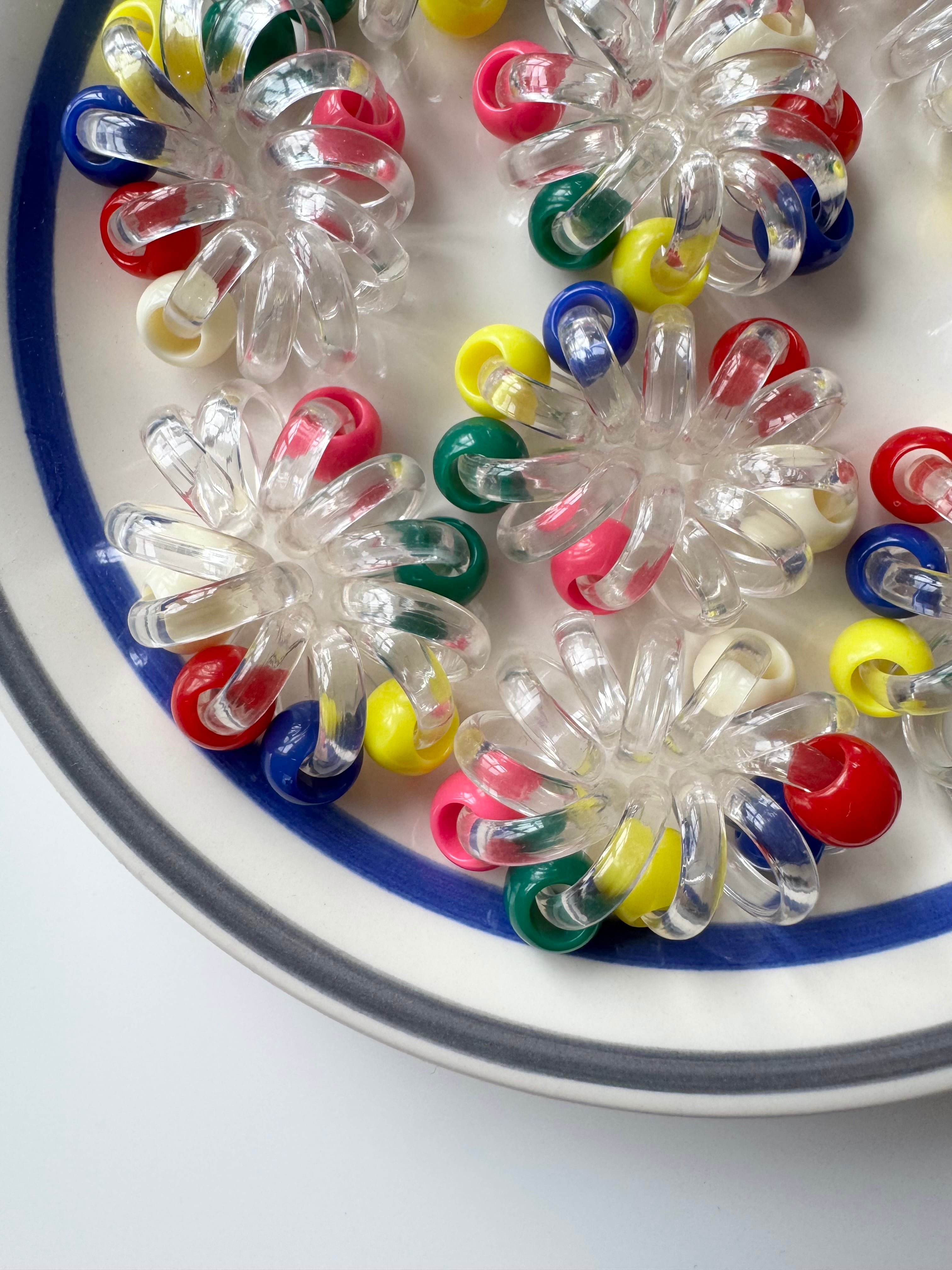 ビーズスパイラルヘアゴム