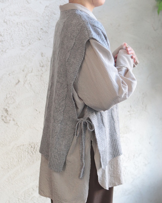 【LUPILIEN】メランジサイドリボンベスト　(251094)