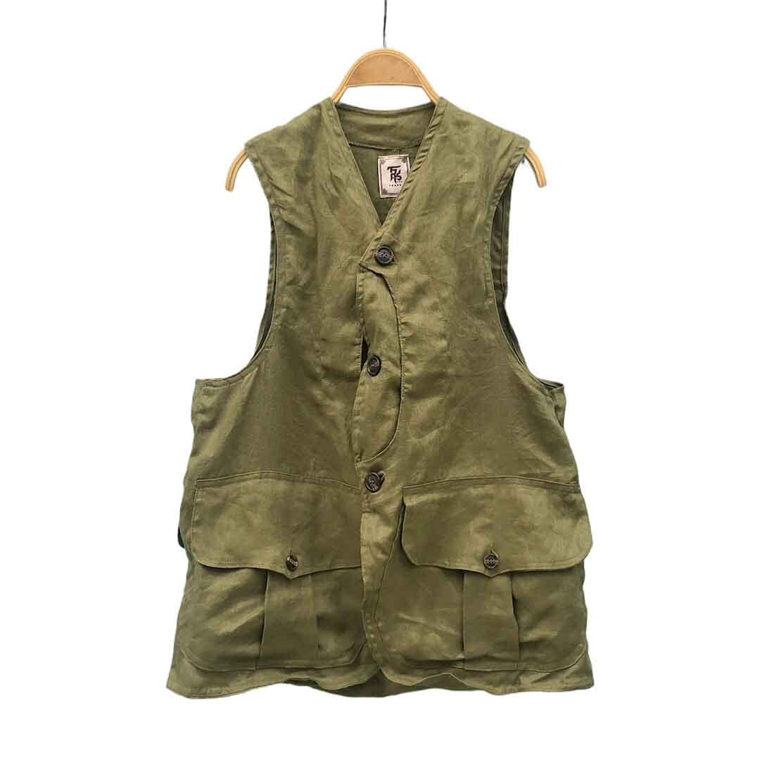 Hungting Vest「 Heavy Linen Mosgreen 」 - ハンティング ベスト