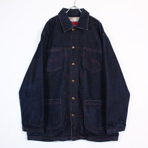 【Caka act2】"COOGI" Embroidery × Patch Design Vintage Loose Denim Coverall Jacket