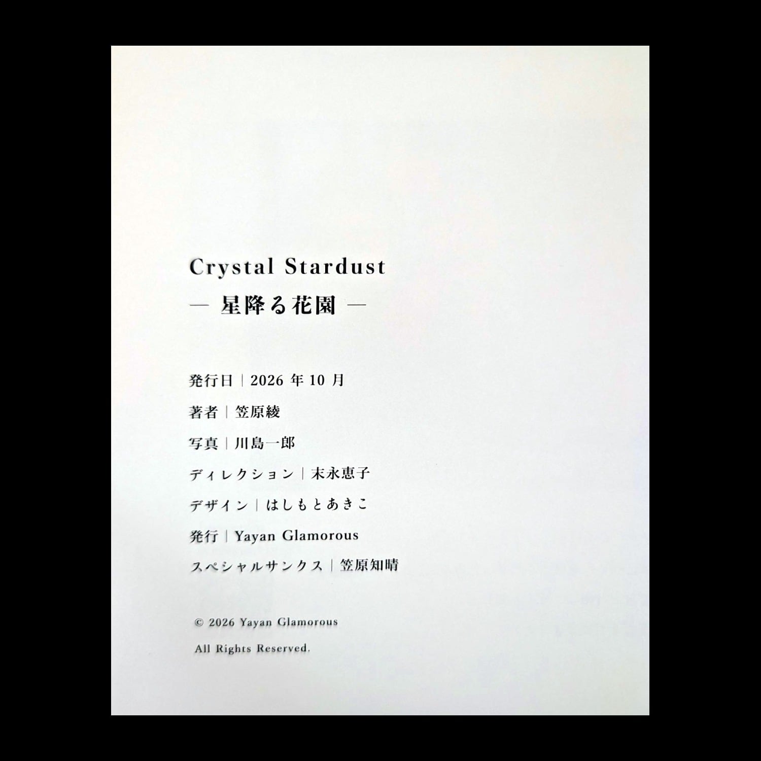 個展『Crystal Stardust ー星降る花園ー』図録