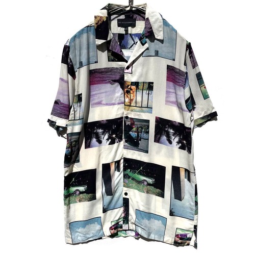 [NO BOUNDARIES] Vintage S/S Photo Print Open Collar Rayon Shirt [1990s-] Vintage Rayon Shirt