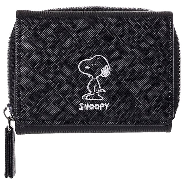 L25081】SNOOPY合皮線画刺繍ミニ財布 | AXCIS