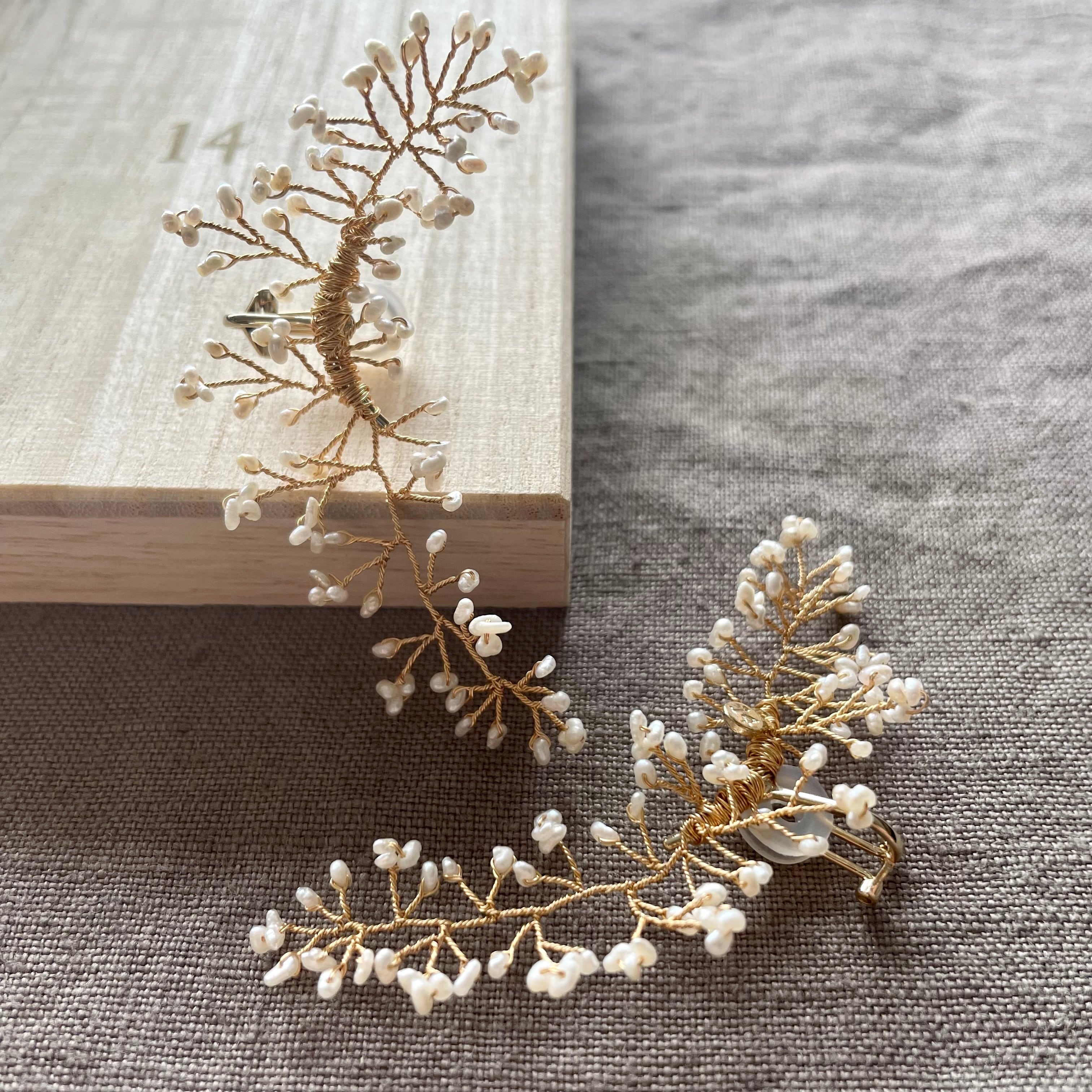 m.soeur パールとかすみ草のイヤーカフ＊ CATEGORY イヤカフ | La Soeur