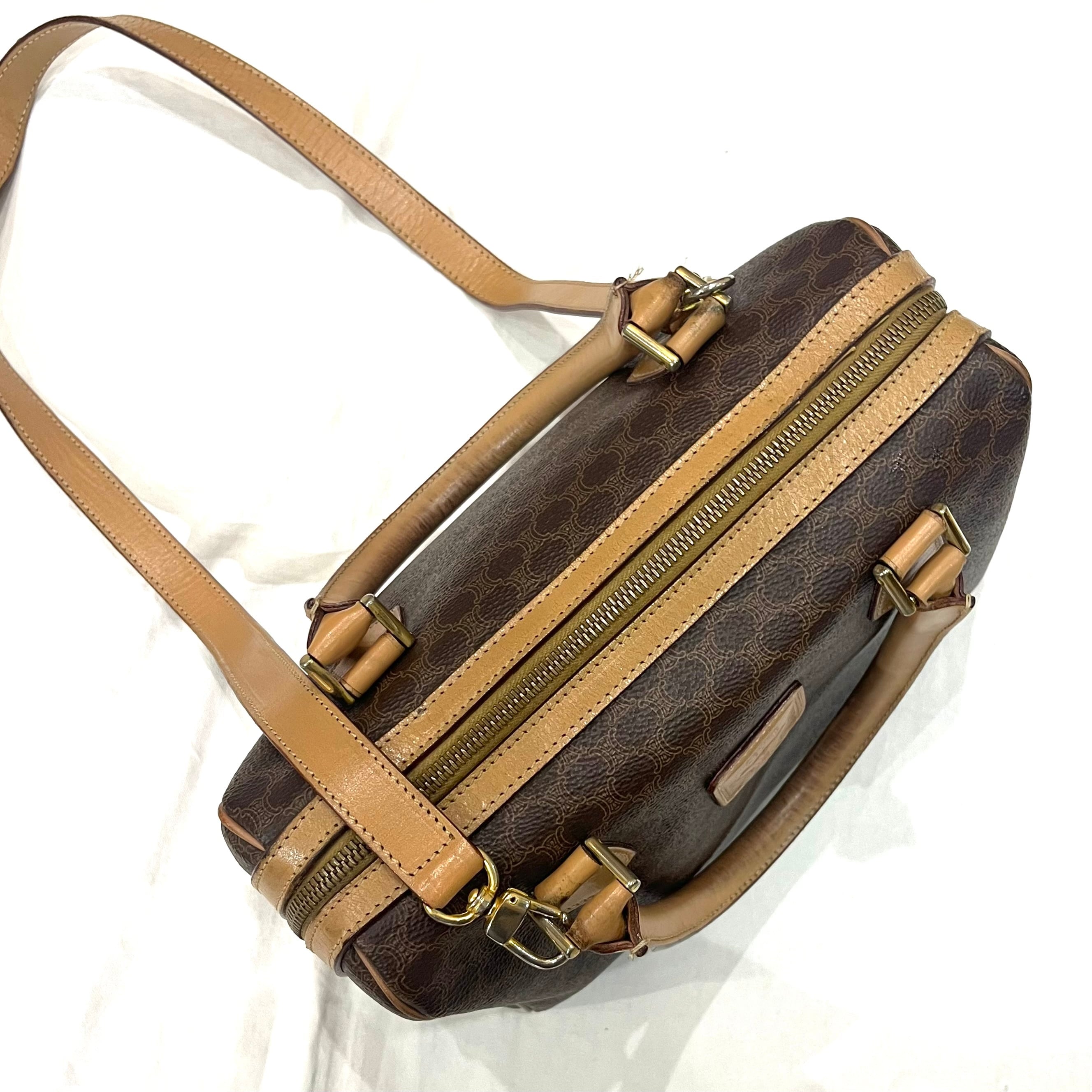セリーヌ　CELINE マカダム　2way ボストンバッグ　トリオンフある CELINE（セリーヌ） 極 美品 マカダム ブラゾン ヴィンテージ