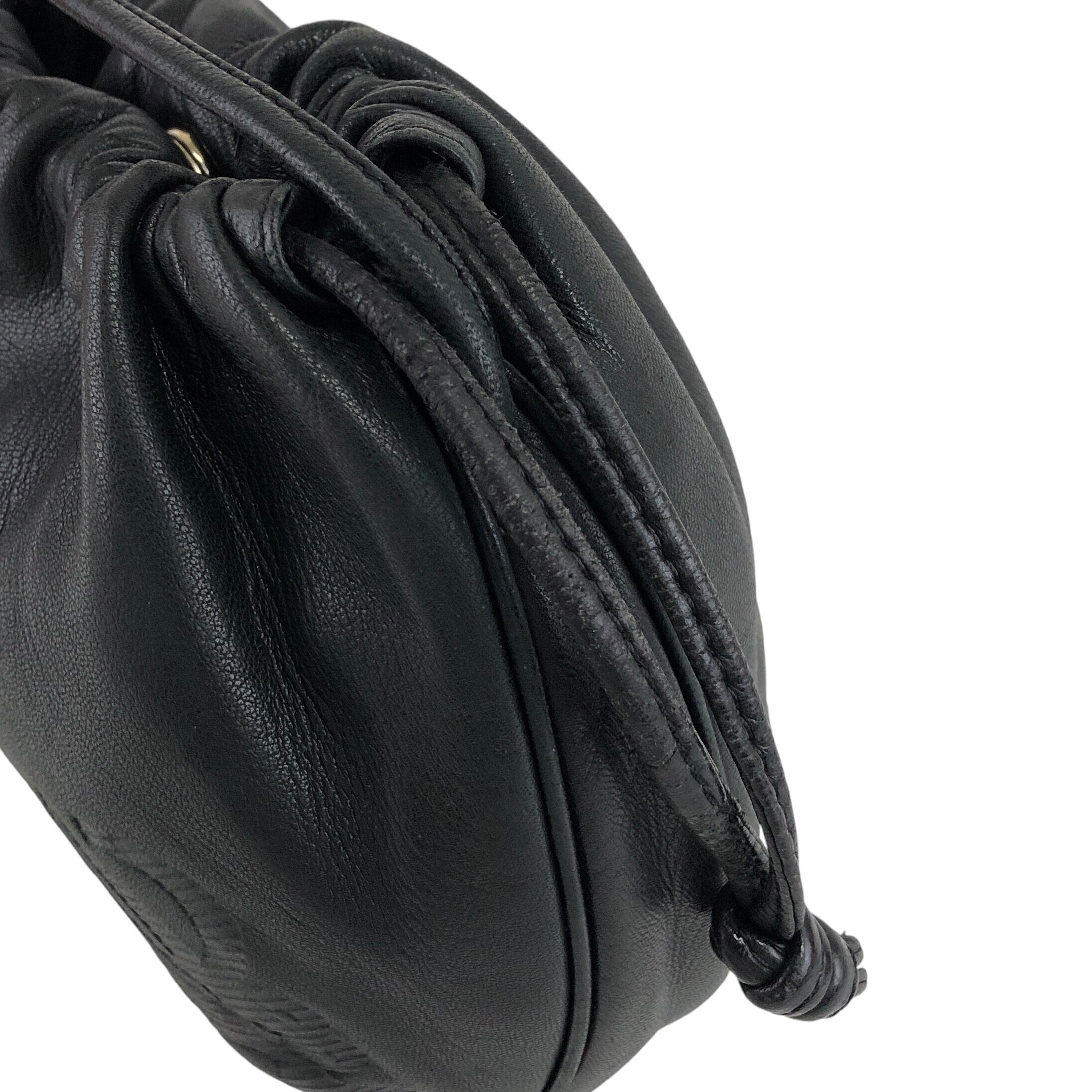 LOEWE ロエベ ヴィンテージ アナログラム ナッパーレザー ショルダーバッグ LOEWE ロエベ ショルダーバッグ ネイビー アナグラム ナッパレザー