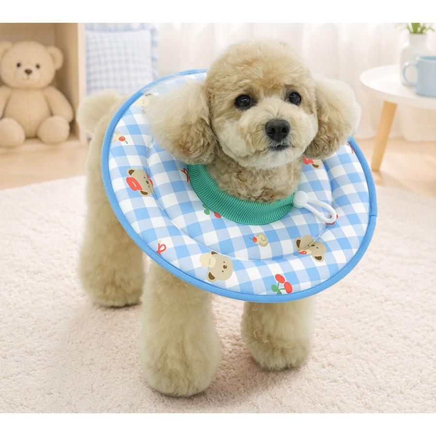 cool elizabeth collar S ～ M / 犬 エリザベスカラー 夏 ひんやり 大型犬 中型犬 コットン クッション ソフト 軽量 接触冷感 傷なめ防止 犬用 ネコ ネックカラー クール 軽い 韓国 ペット用品