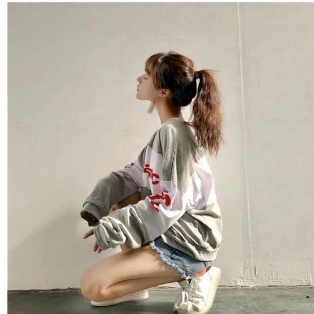 K⑫4 レディース シャツ オシャレ 原宿 デザイン 乙女 袖 上品 韓国 韓国ファッション 長袖 tシャツ[品番：KH000014899]｜VIVID LADY