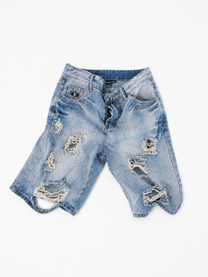 DENIM HALF BAGGY PANTS