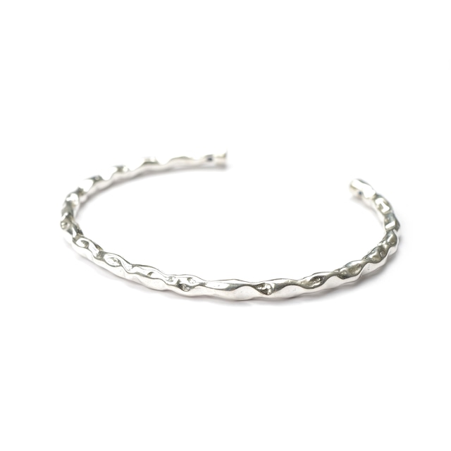 S925 IRREGULAR PLANE BANGLE SILVER