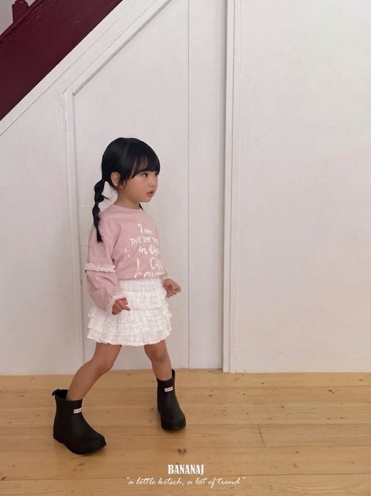 韓国子供服 / BANANA J / 26Autumn / コントロール レイヤードTシャツ / 秋服 / キッズ *XS~JS*