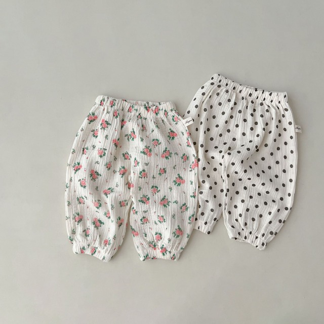 【BABY】くまハートドットフラワー総柄ガーゼバルーンパンツ - 17
