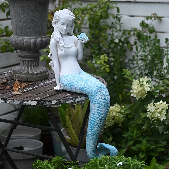 ガーデンオーナメント 人魚 おしゃれ かわいい 置物 屋外 庭 デコレーション ガーデニング 雑貨 ガーデン オブジェ アート マーメイド
