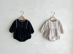 【bebe nine】ベビーアンバースーツ ベージュ 70〜90cm 240847