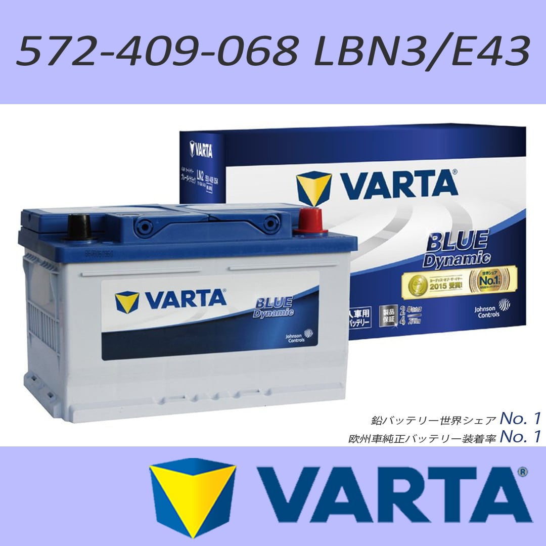 VARTA 572-409-068(LBN3/E43) 72Ah BLUE DYNAMIC 欧州車用バッテリー | ANKGLID Power  (アングリッドパワー)