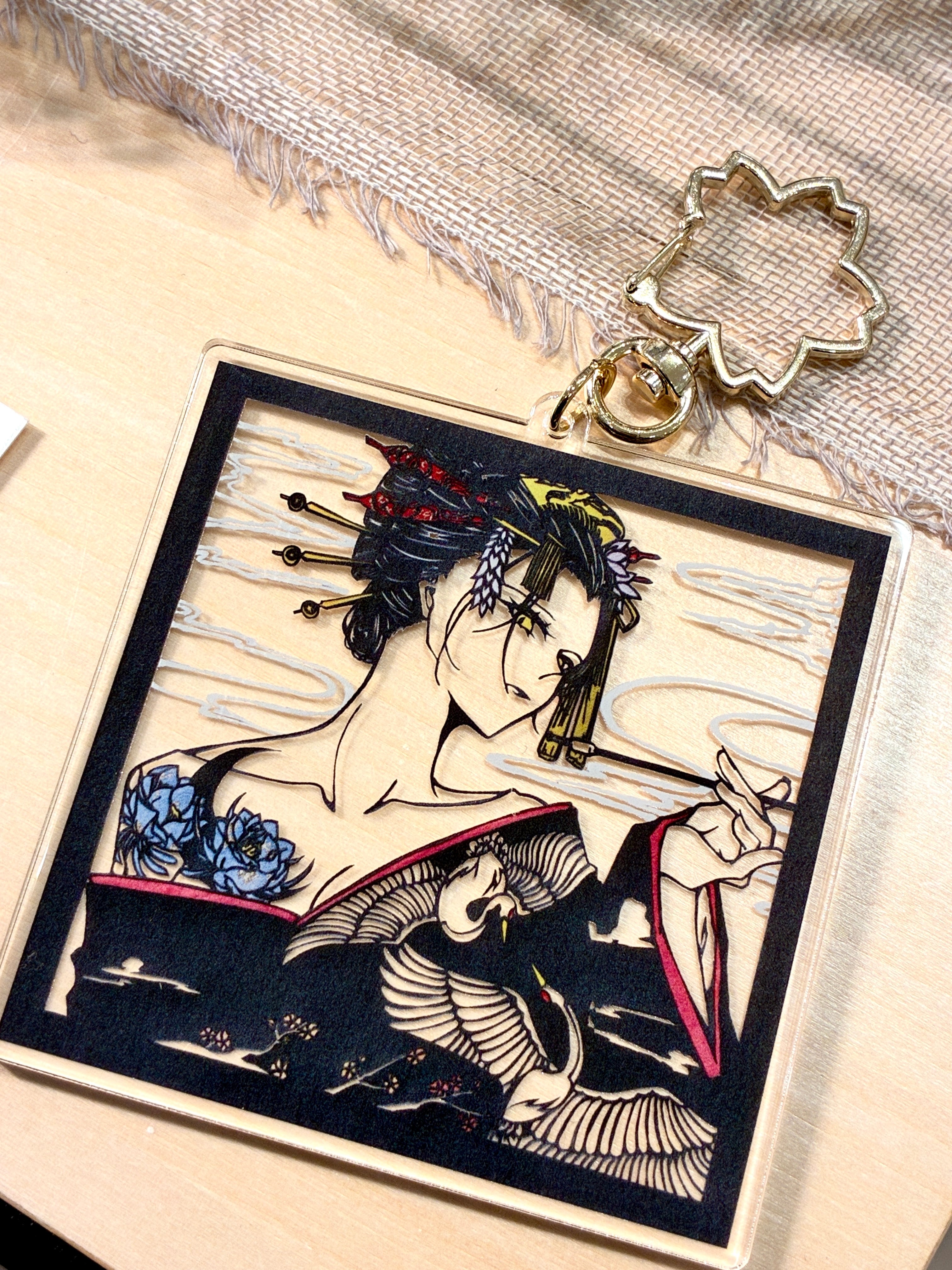 アクリルキーホルダー「花魁-oiran-」/紙浪漫 -Paper Roman-