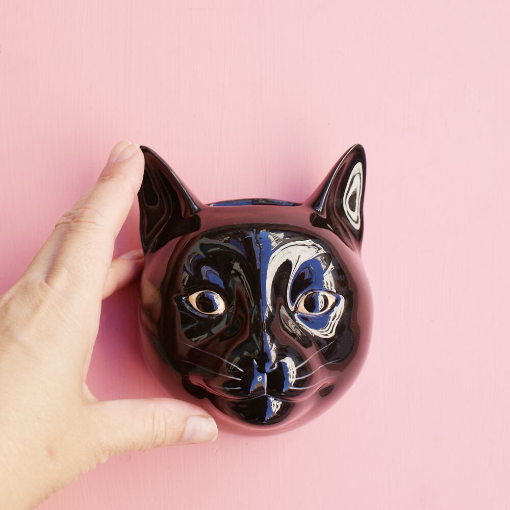 猫の壁掛け花瓶 黒猫 世界のかわいいものcikolatashop