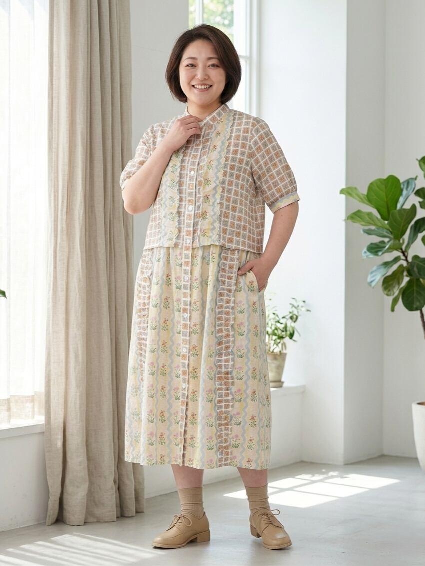 AS KNOW AS olaca ワンピース　３ 波うつ浮き輪と花のワンピース ＜ AS KNOW AS olaca ＞ | UMEYA公式