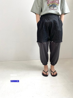 【ドレスモンスター DRESS MONSTER】2way デニムスウェットパンツ ブラック 110cm~140cm  240508