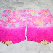 ベリーダンス 小物 まとめ売り 全2点 セット ファンベール 鮮やか 白 青 紫 黄 タイダイ柄 カラフル ダンス ステージ 練習 レッスン 小道具 民族舞踏 ホワイト系 イエロー系 ブルー系 ピンク系 パープル系