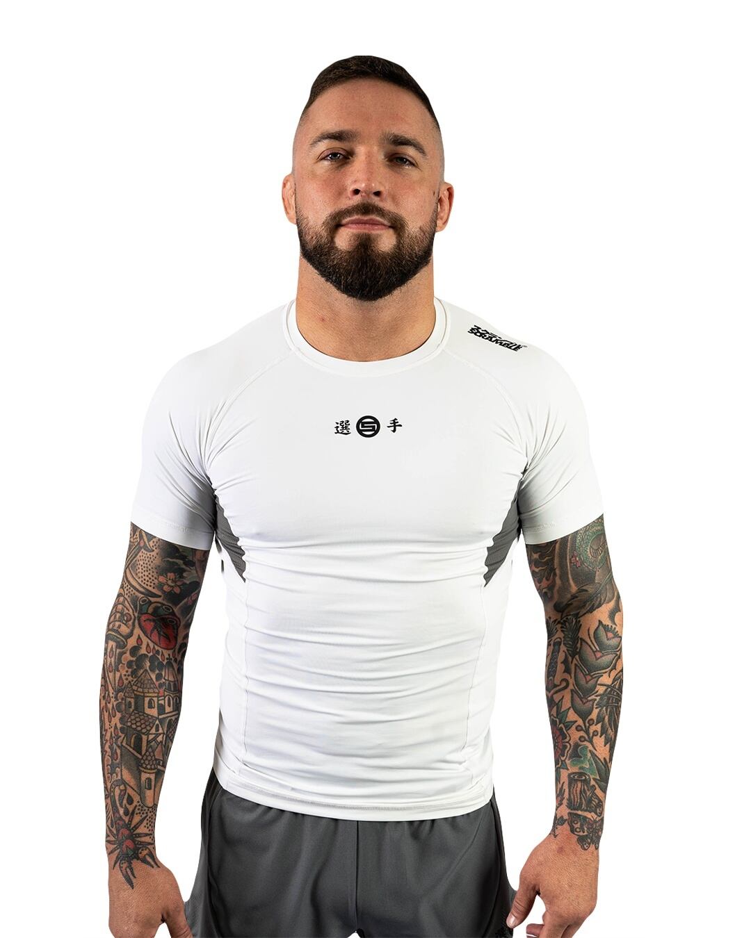 特典付き予約注文!SCRAMBLE Senshu Rashguard 26 – White