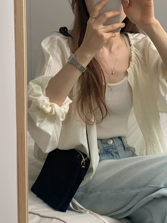 (即納) ounce / More string blouse