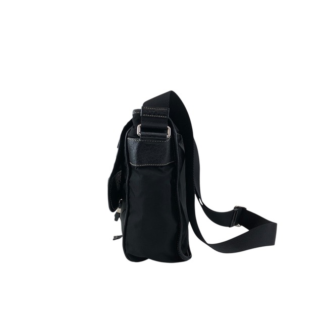 PRADA プラダ ショルダーバッグ ブラック トライアングルロゴ フロントバックル ナイロン レザー vintage ヴィンテージ オールド bcdpsd