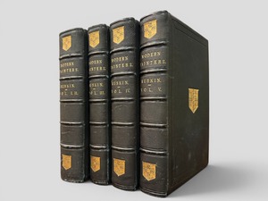 【RA011】【MIXED EDITION】Modern Painters. Complete set in 5 volumes, bound in 4.(1860-1869) /John Ruskin