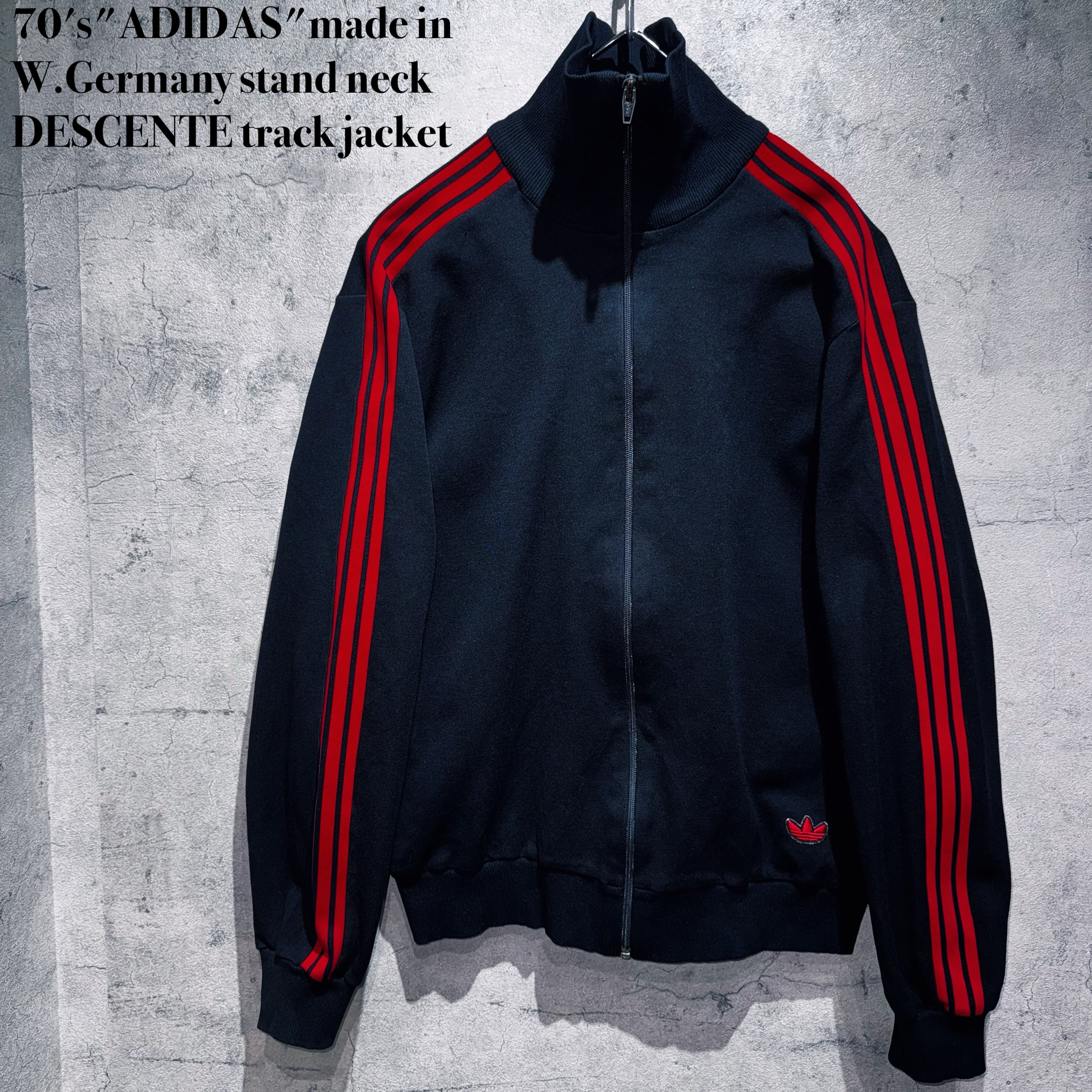 70's"ADIDAS"made in W.Germany stand neck DESCENTE track jacket