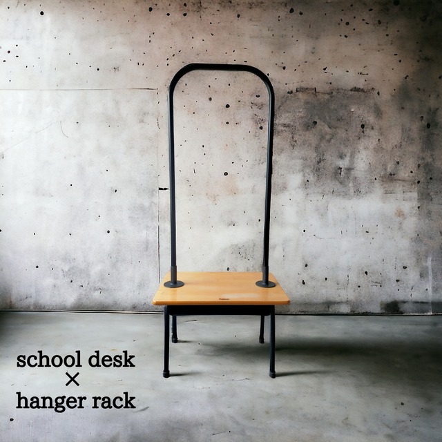 school desk × hanger rack