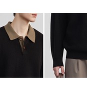 オープンカラー ポロシャツニット af0401