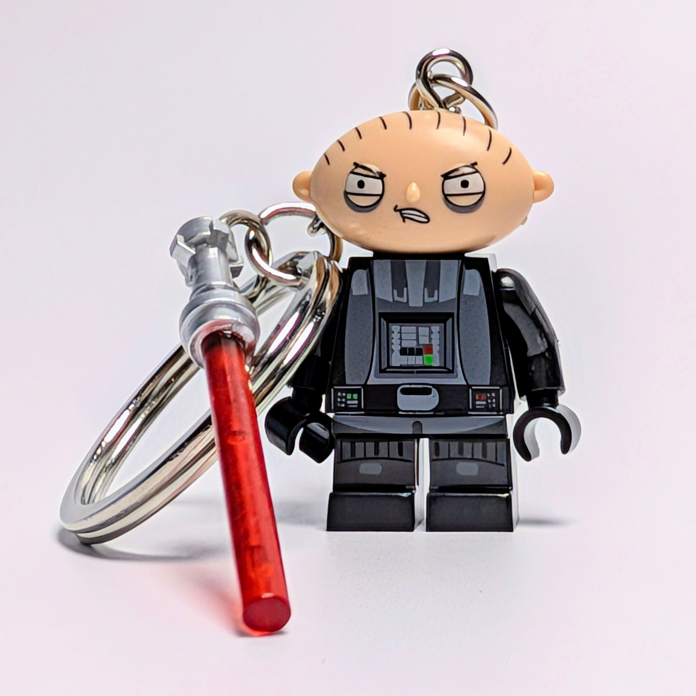 ★ブロックフィギュアキーホルダー★【 Family Guy（ファミリー・ガイ）×STARWARS ( スター・ウォーズ ) 】ステューウィー・グリフィン / ダース・ベイダー  〚アメリカン雑貨 アメトイ〛